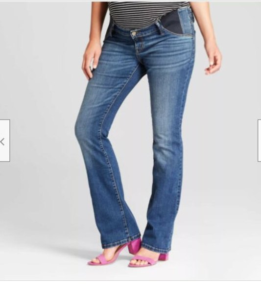 Isabel Maternity by Ingrid & Isabel Denim - High-Rise Inset Panel Bootcut Maternity Jeans - Isabel Maternity Size 18